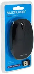 Multilaser MO251 - Mouse Sem Fio 2.4 Ghz 1200 DPI Usb, Preto | R$ 27