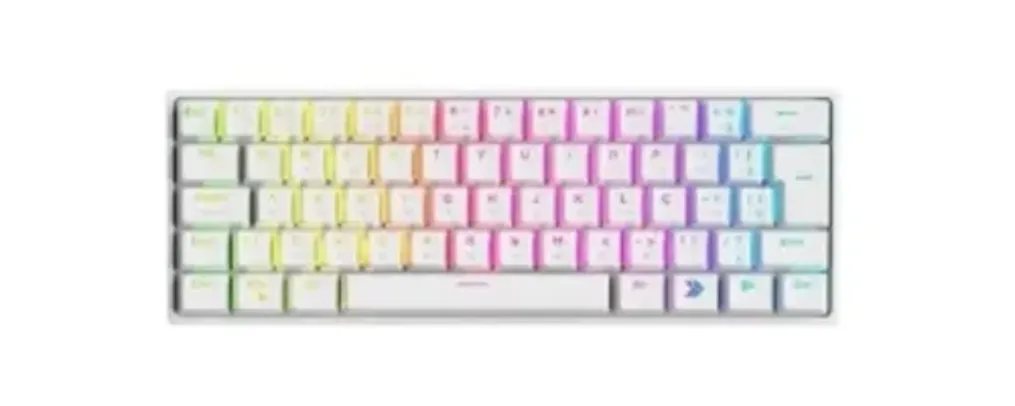 Teclado Mecânico Gamer KBM! GAMING TG600, Branco, 60% e ABNT2, RGB, Switch Gateron Blue - KGTG600BRAZ