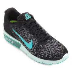 Tênis Nike Air Max Sequent 2 Feminino - Preto e Verde Água - R$190