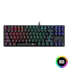 TECLADO MECANICO T-DAGGER BORA PRETO SWITCH AZUL, T-TGK315-BL | R$110