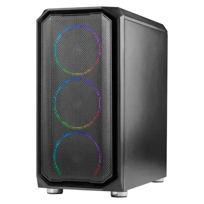 Gabinete Gamer Ninja Apolo, Mid Tower, RGB, mATX, Black, Sem Fonte, Com 3 Fans