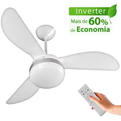 Ventilador de Teto Ventisol Fênix Branco / Silver Inverter Controle Remoto, 6 Velocidades - Bivolt