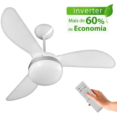 Ventilador de Teto Ventisol Fênix Branco / Silver Inverter Controle Remoto, 6 Velocidades - Bivolt