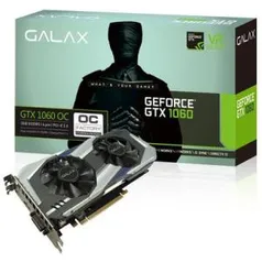 Placa de Vídeo VGA NVIDIA Galax GEFORCE GTX 1060 OC 3GB - R$999