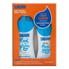 Protetor Solar Sundown Praia e Piscina FPS 30 Loção 200ml + Grátis Sundown Kids FPS 30 120ml