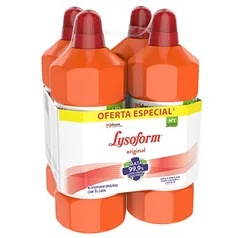 [REC] Lysoform Original, Desinfetante Líquido, Limpeza Pesada e Eficiente, 4 unidades de 1l
