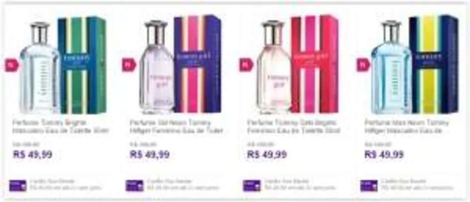 [Sou Barato] Perfume Tommy Hilfiger Eau de Toilette 50ml (diversos tipos) por R$ 45