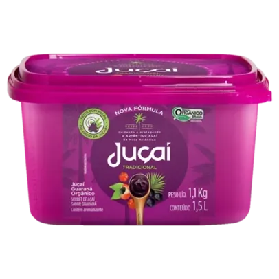 (Regional) Sorbet Orgânico Açaí com Guaraná Tradicional Juçaí Pote 1,5l