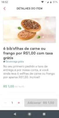 [Usuários Selecionaods] 6 bib'sfiha (carne ou frango) por R$1 no Habib's