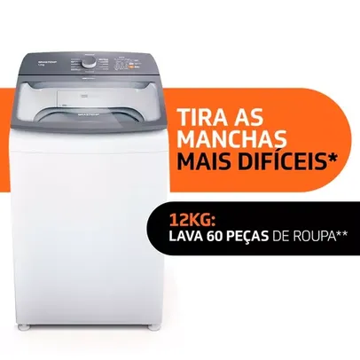 Máquina de Lavar Roupas 12Kg Brastemp BWK12AB, Ciclo Edredom, Ciclo Antibolinha e Tira Manchas, Advanced, Branco, 110V