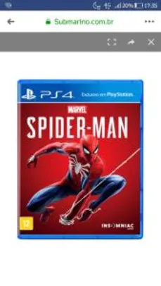 [Cartão Submarino] Game Marvel's Spider-Man - PS4 - RS112