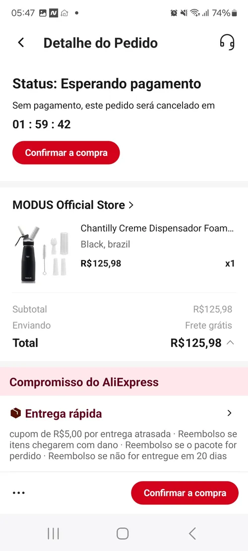 Imagem na descrição da promoção