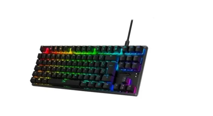 Teclado Mecânico Gamer HyperX Alloy Origins Core, RGB, USB, Switch HyperX Blue, Design Compacto, Anti-Ghosting, ABNT2, Preto - 4P5P2A2#AC4