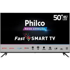 Smart TV Philco 50 LED PTV50G70SBLSG 4K 4 HDMI 2 USB Áudio Dolby - TV Processador Quad Core - Preto
