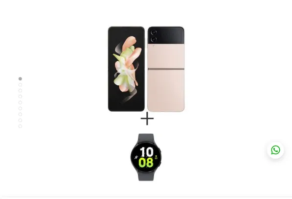 Smartphone Samsung Galaxy Z Flip4 5G Rose, 128GB + Galaxy Watch 5 BT 44mm Samsung Grafite