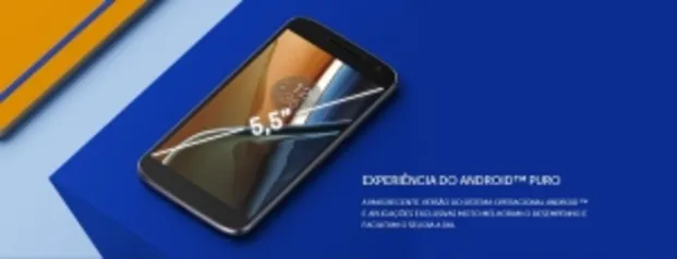 Smartphone Motorola Moto G 4 Preto 4G  + Carregador de Brinde por R$ 870