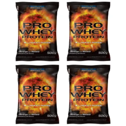 Kit Pro Whey Protein 500 g - Probiótica - 4 unidades - R$ 96,21