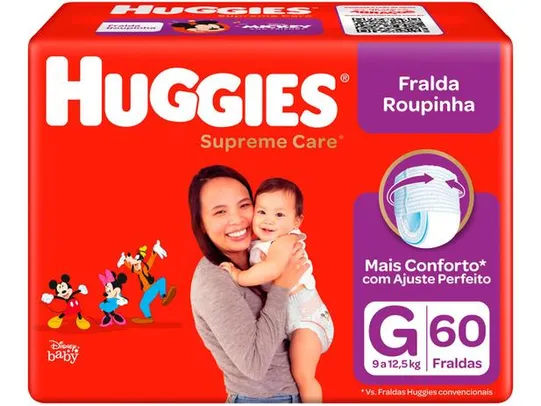Fralda roupinha Huggies Supreme Care G 60 unidades | R$ 30