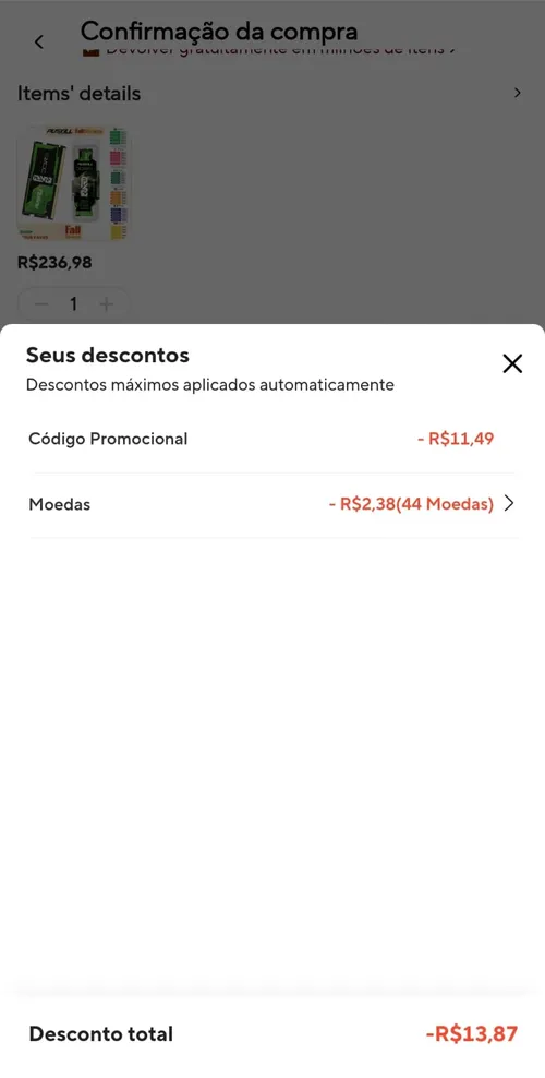 Imagem na descrição da promoção