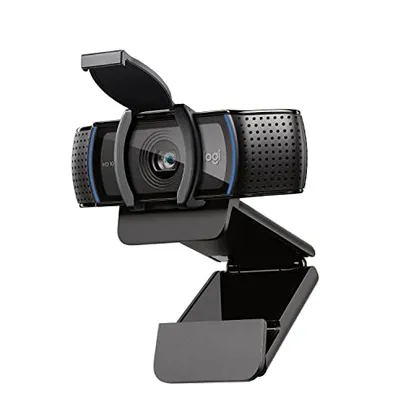 Webcam Full HD Logitech C920s com Microfone Embutido e Proteção de Privacidade para Chamadas e Grava