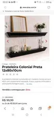 Prateleira Colonial Preta 12x80x10cm | R$100