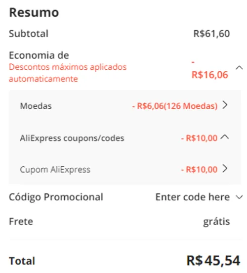 Imagem na descrição da promoção