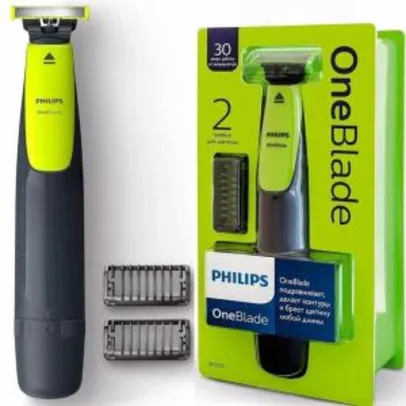 Aparelho de Barbear/Barbeador Elétrico Philips - OneBlade Seco e Molhado com Acessórios - R$99