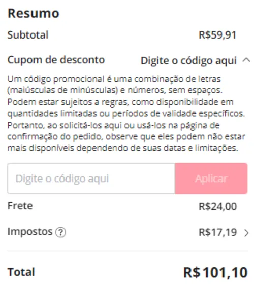 Imagem na descrição da promoção