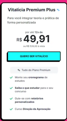 (R$99) ASSINATURA VITALÍCIA PREMIUM PLUS | Qconcursos.com