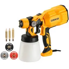 Pistola de Pintura Pulverizadora HVLP Elétrica 550W   800ml 3 Bicos e Acessórios - DEKO-DKSG55K1