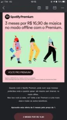 3 meses de Spotify Premium por R$16,90