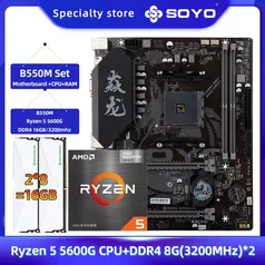 [CONTA NOVA R$ 1239,59] PLACA MÃE B550M + RYZEN 5600G + 2x8 MEMORIA RAM (IMPOSTO JÁ INCLUSO)