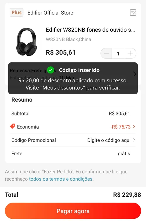 Imagem na descrição da promoção