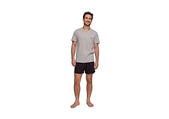 Pijama Masculino Curto Em Malha Cinza P/M/G/XG/XXG