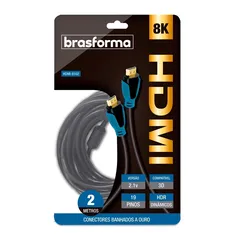 Cabo HDMI 8K 2 metros Brasforma