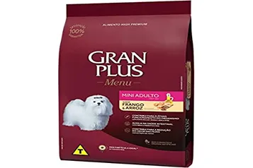 Ração para Cães Adultos raças pequenas Gran Plus Menu Frango e Arroz 15Kg