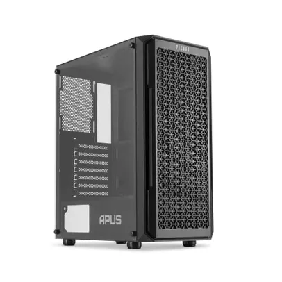 Gabinete Gamer Pichau Apus Black, Mid-Tower, Lateral de Vidro Temperado, Com 3 Fans, Preto, PG-APS-BLK01