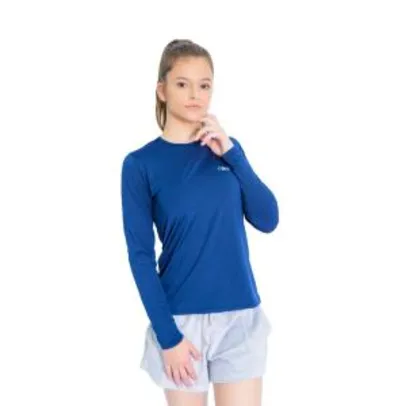 Camiseta Proteção Solar UV DRY Manga Longa Feminina Azul Marinho | R$25
