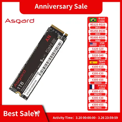 SSD NVME Asgard AN3.0 1TB M2 2280