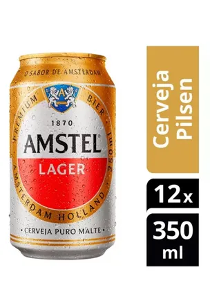 [LEVE 5 PAGUE 4] Cerveja Amstel Puro Malte Pilsen - 12 Un 350ml