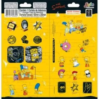 Saindo por R$ 1: [PRIME] Adesivo Decorado Duplo - Simpsons - Tilibra | R$1,16 | Pelando