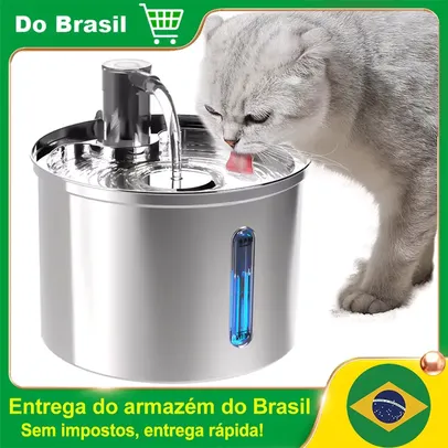 [Do Brasil] Bebedouro de aço inoxidável para gatos Newpet