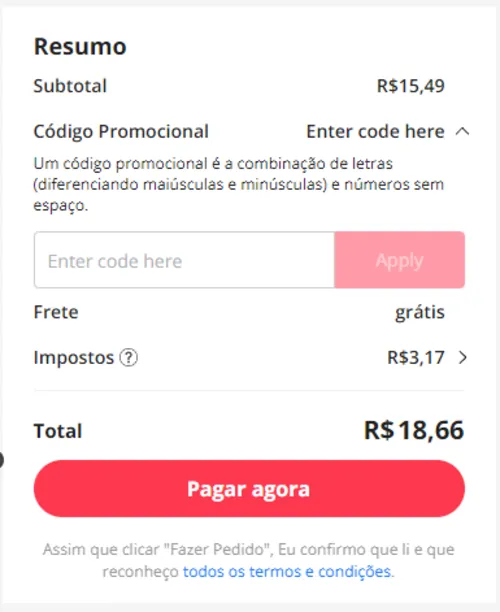 Imagem na descrição da promoção