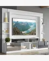 Imagem do produto Rack C/ Painel e Suporte Tv 65 Portas C/ Espelho Oslo Multimóveis Branco/Preto