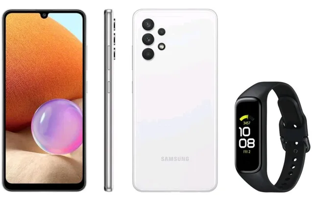 [C.OURO] Smartphone Samsung Galaxy A32 128GB 4GB RAM + Smartband Galaxy Fit2 | R$1413