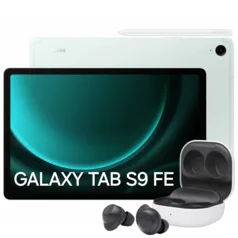 [ESTUDANTES] Tablet Samsung Galaxy Tab S9 FE 128GB Com Caneta S Pen e Capa + Fone Buds FE