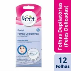 Folhas Depilatórias Facial Peles Delicadas Veet 12 Unidades