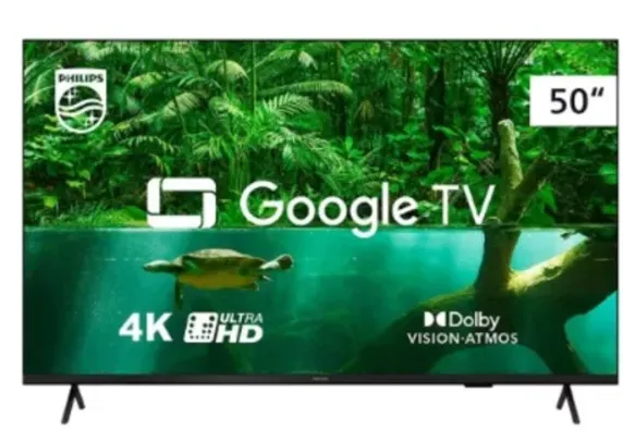 [PRIMEIRACOMPRA /app] Smart TV 50 Ultra HD 4K Philips 50PUG7408/78 com Google TV, HDR10+, 