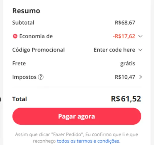 Imagem na descrição da promoção