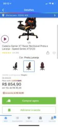 [App+Cliente Ouro] Cadeira Gamer XT Racer - Speed Series XTS120 | R$855
